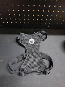 lot 12269 image: Black Mesh Pet Harness with Paw Print Emblem Medium
