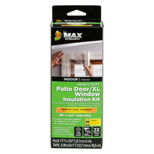 lot 12272 image: Duck Max Strength 84 in. x 120 in. Rolled Insulation Film Window Kit Fits Patio DoorXL Window 2Pk