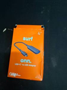lot 12292 image: ONN Surf USB-C to USB Adapter 4-inch Cable 5Gbps