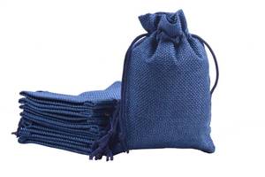 lot 12305 image: Sansam 50pcs 9.0x12.0cm3.6x4.8 Small Navy Drawstring and Lining BurlapHessian Bags, Burlap Sacks,Jewelry Pouches, Wedding Favor Bags, Jewelry Packaging, Gift Bags