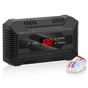 lot 12306 image: RV Carbon Monoxide and Propane Gas Detector, Dual LPCO Alarm with Separate LED Indicator Light,Carbon Monoxide 85dB Loud Alarm, Safe Warning to Ensure Boat RV Camping Safety Travel, 12 VDC- Black