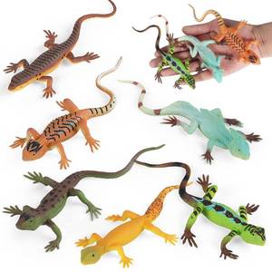 lot 12347 image: SCAHOW 6PCS Rubber Lizard Toys, Colorful Plastic Fake Lizards, Artificial Model Reptile Animal Figures for Kids Adults, Wild Creatures Figurines Halloween Party Favor Decoration
