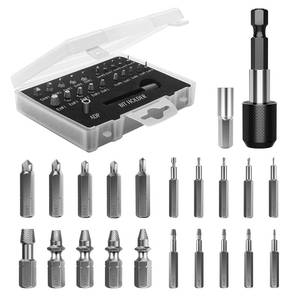 lot 12352 image: Nuovoware Damaged Screw Extractor Set, 22 PCS Easy Out Stripped Screw Extractor Kit, All-purpose HSS Broken Screw Remover Set with Magnetic Extension Bit Holder and Socket Adapter