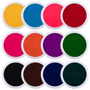 lot 12355 image: 7in Large Ink Pads for Kids - Handprint Footprint Size Rainbow Stamps Pad, Safe and Washable Ink Pad for Fingerprint Painting Card Making Stamp Crafting Paper Wood Fabric Scrapbook Kids Birthday Gifts