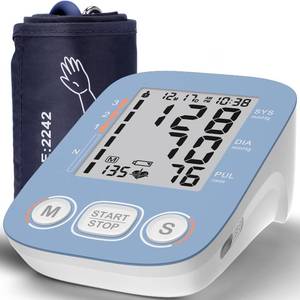 lot 12358 image: Blood Pressure Monitor, Automatic Upper Arm Blood Pressure Monitors for Home Use with Large Cuff, Blood Pressure Machines with 500  2 Sets Memories, Support 2 Users(Blue)
