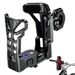lot 16031 image: Motorcycle Cup Holder, Upgraded Bike Cup Holder with Atmosphere Light, 360° Rotation Adjust Expandable Design Cup Holder for Bike Motorcycle Scooter, Matte Black