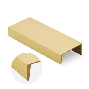lot 16033 image: Peaha 25 Pack Gold Finger Pulls for Cabinets Brushed Brass Edge Handles for Kitchen 3 Inch Hole Centers