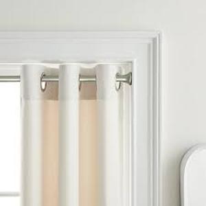 lot 6410 image: Adjustable Silver Curtain Rod