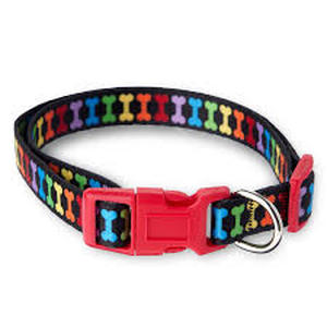 lot 4408 image: Vibrant Life XS Dog Collar Rainbow Bone Pattern 6-9 inch