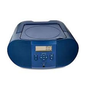 lot 9517 image: ONN Groove Portable CD Boom Box Navy Blue
