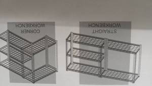 lot 4320 image: Metal Wire Storage Shelf Unit - Corner and Straight Configuration
