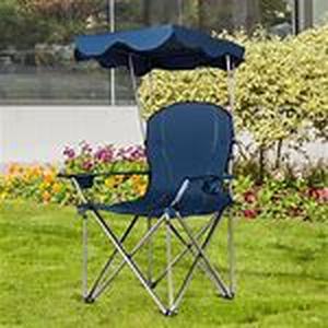 lot 4253 image: Folding Camping Chair with Canopy and Cup Holders