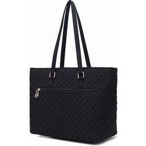 lot 4258 image: MKF Collection by Mia K Quilted Tote Bag - Black