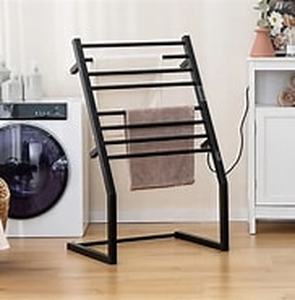 lot 4284 image: Tangkula 2-in-1 Towel Warmer Rack 8 Bars LED Display