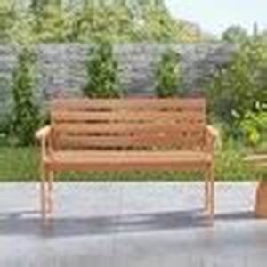 lot 4300 image: Wooden Outdoor Bench with Slatted Design