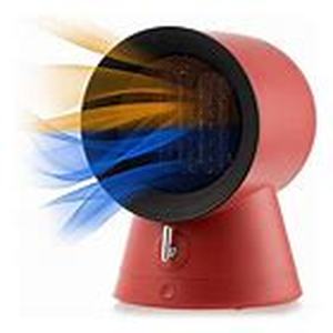 lot 4330 image: Red Electric Personal Space Heater with Chrome Grill