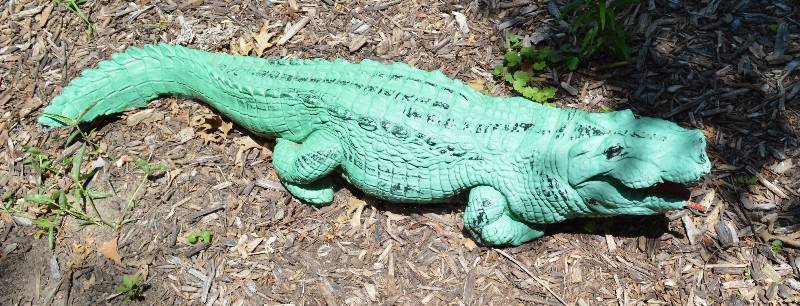 lot 4009 image: Concrete Alligator - Broken Tail and Mouth - 48 long