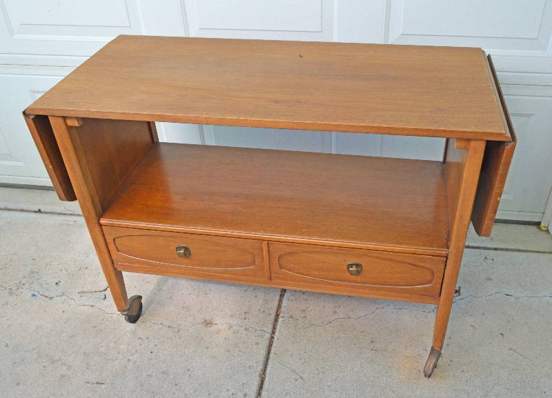 lot 4048 image: Drop Leaf Buffet Table on Wheels - See photos for Details