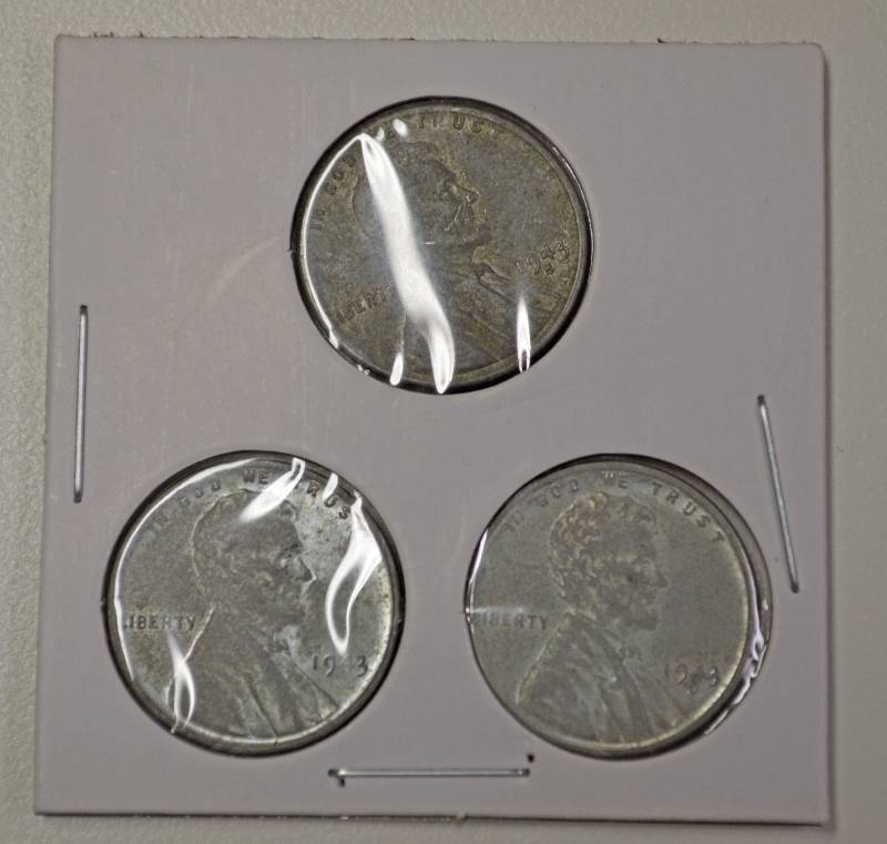 lot 4017 image: 1943 P-D-S Steel War Pennies