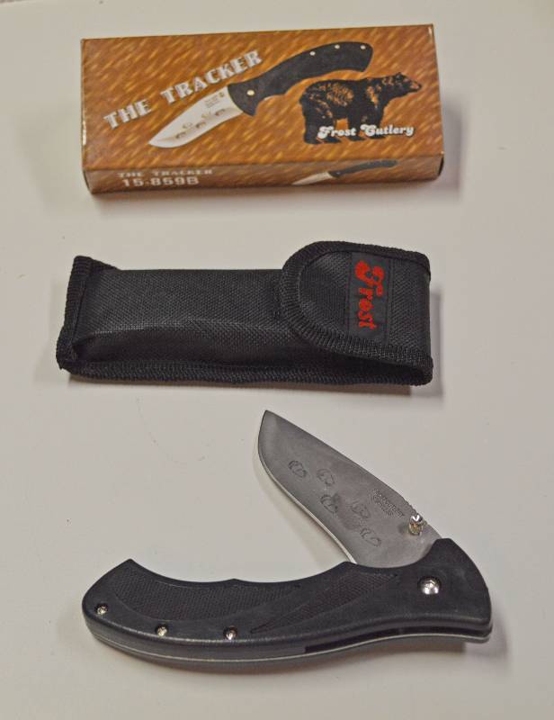 lot 4022 image: New Pocket Knife with Sheath - 5 with Clip