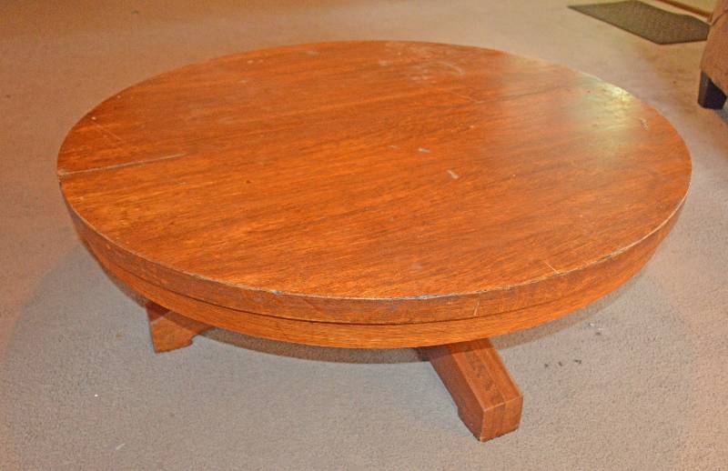 lot 4112 image: Round Oak Asian Dining TableCoffee Table
