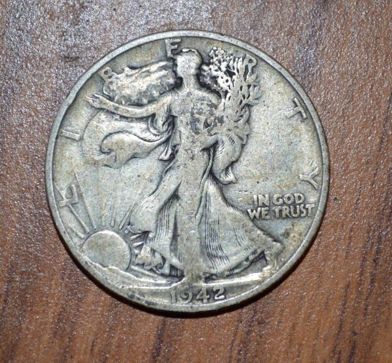 lot 4095 image: 1942 Walking Liberty Silver Half Dollar- Wow