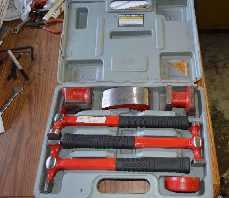 lot 4120 image: Set of Body and Fender Tools- Damaged Case- Check it Out