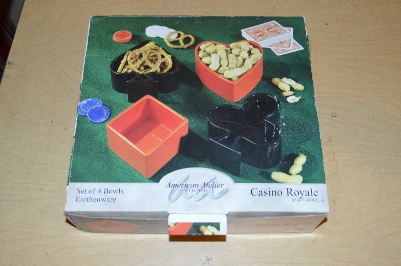 lot 4140 image: Set of 4 Casino Royale Earthenware Bowls- Neat