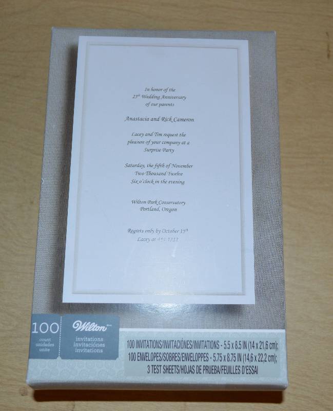 lot 4145 image: Box of 100 Invitations w Envelopes- Wow