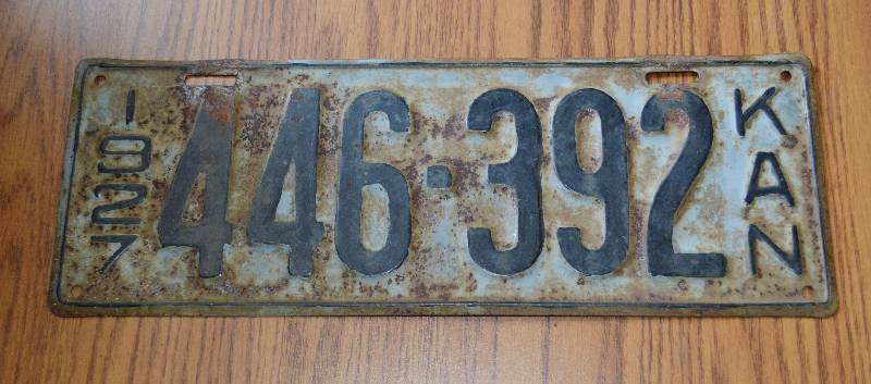 lot 4156 image: 1927 Kansas License Plate- Cool