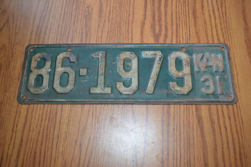 lot 4158 image: 1931 Kansas License Plate- Wow