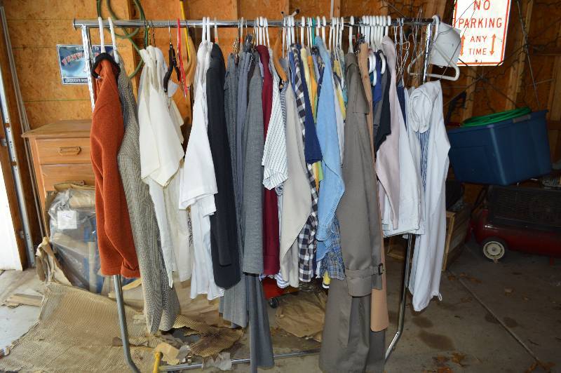 lot 4184 image: Lot of Mens Clothes- Rack Not Included