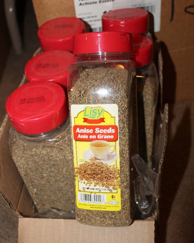 lot 4231 image: Lot of 6 Count Anise Seeds Bottles - 13 oz Containers