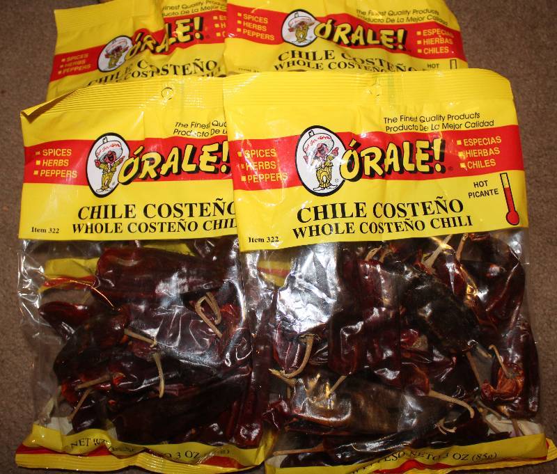 lot 4238 image: Lot of 4 Count Chile Costeno Chili - 3 oz bags