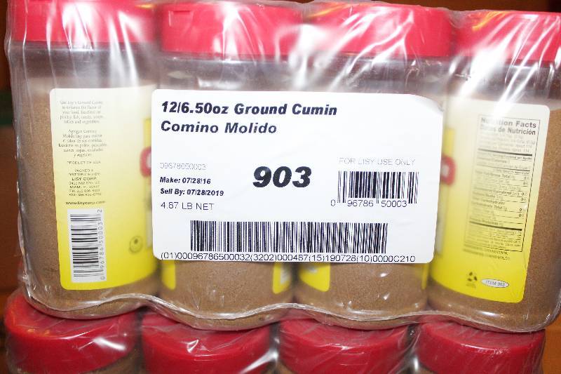 lot 4258 image: Lot of 24 Count Ground Cumin Bottles - 6.50 oz Containers