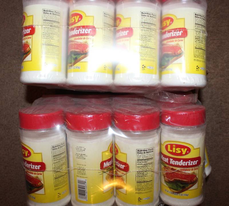 lot 4281 image: Lot of 24 Count Meat Tenderizer Bottles - 15 oz Containers