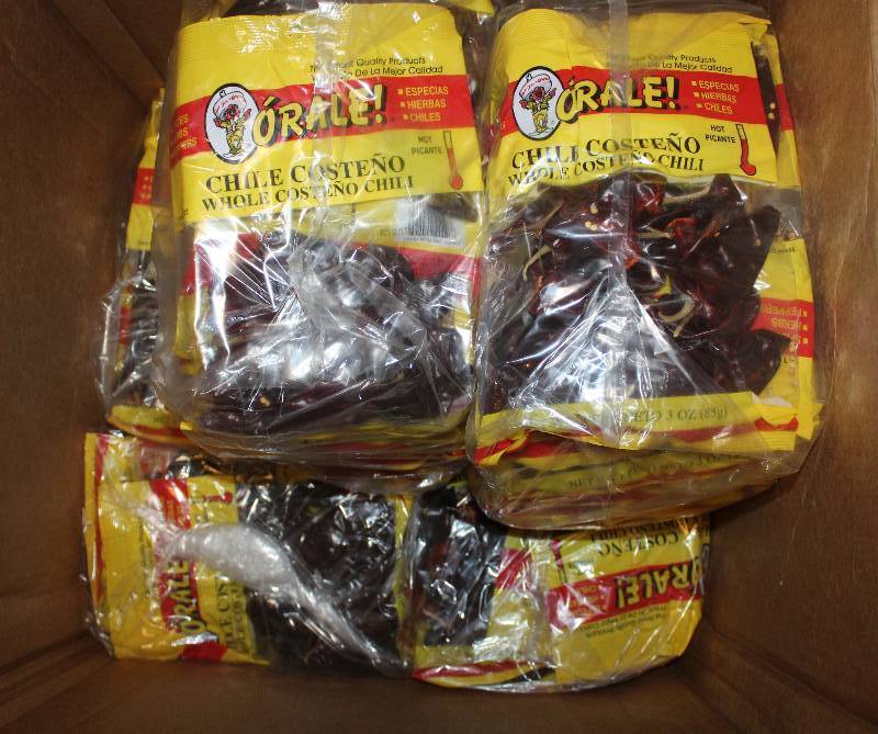 lot 4292 image: Lot of 72 Count Whole Costeno Chili - 3 oz bags