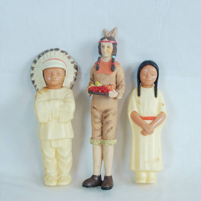lot 2065 image: Lot of 3 Native American Figurines - Very Unique