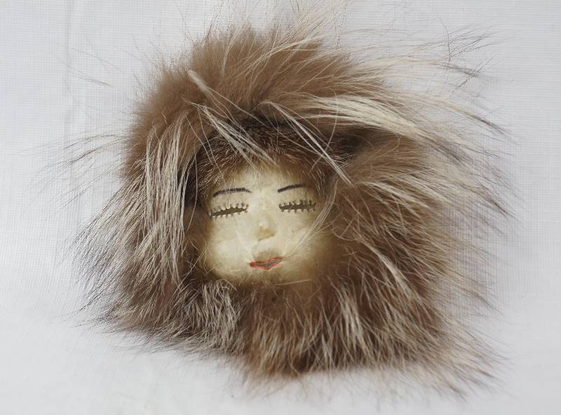 lot 2391 image: Eskimo Mask - Made from Leather and Fur - Very Unique