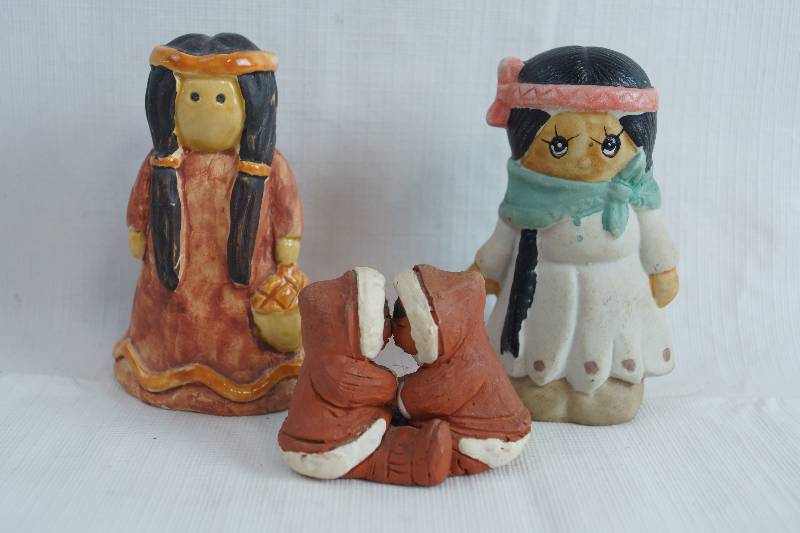 lot 2432 image: Lot of Native American Indian and Eskimo Figurines - Collectible