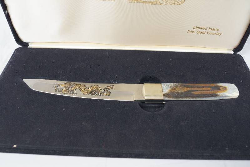 lot 3500 image: Collectible Knife in Keepsake Box - 24K Gold Overlay - Taylor  Seto - Surgical Japan - Limited Edition