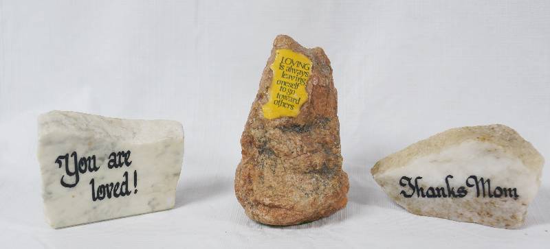 lot 2009 image: Lot of 3 Inspirational Desk Stones - MOM, YOU ARE LOVED and more