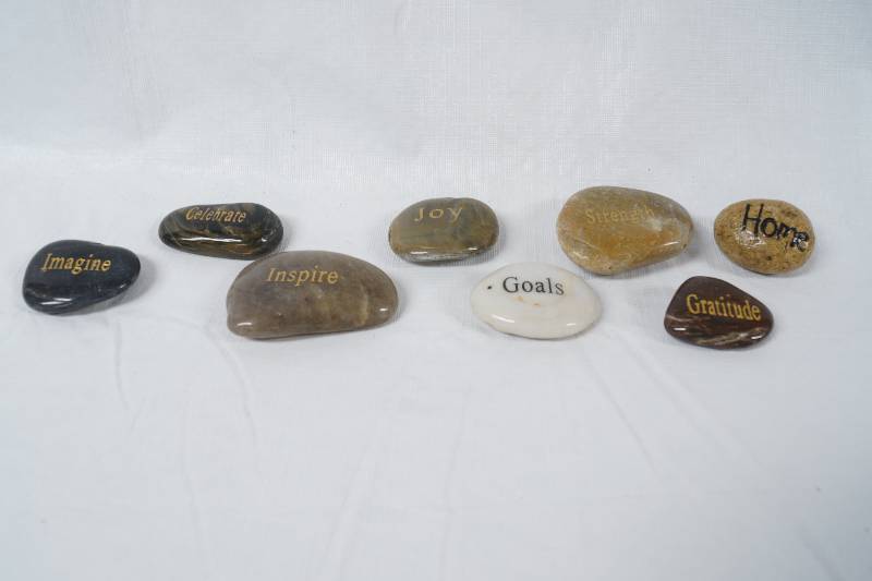 lot 2012 image: Lot of 8 - Inspirational Desk Stones - Get inspired