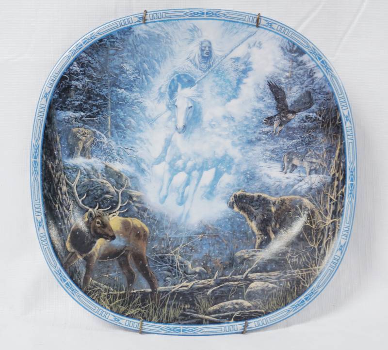 lot 2026 image: Beautiful Collectible Native American Plate - SNOW RIVER - Bradley Exchange 84-B10-137.1 - NICE