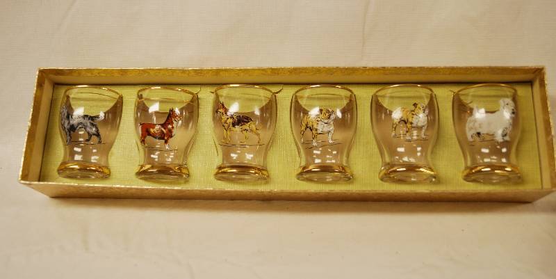 lot 2104 image: Lot of 6 Canine Themed Shot Classes - Many variations of Dogs Represented See Pics
