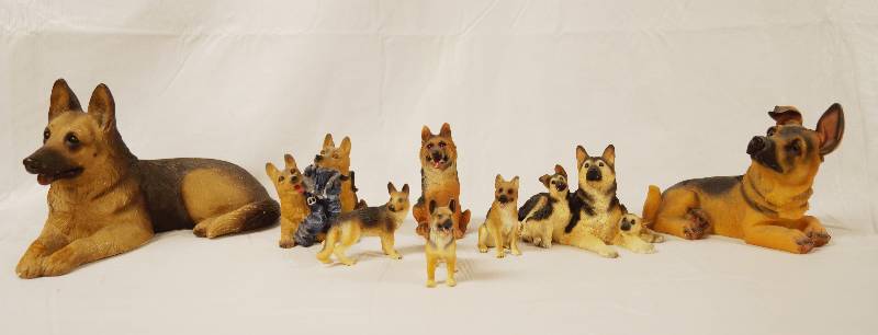 lot 2106 image: Lot of Approx 8 German Shepherd Dog Figurines - Your favorite Pup