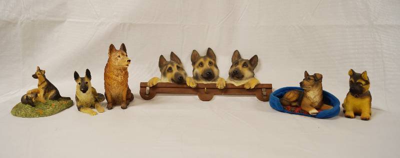 lot 2110 image: Lot of German Shepherd Dog Figurines - Very Cool