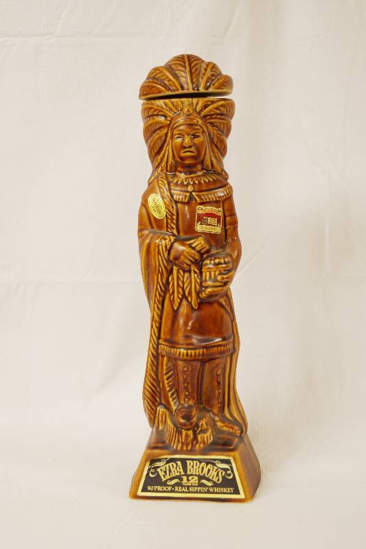 lot 2117 image: Ezra Brooks Real Sippin Whiskey - Native American Decanter - Very Neat