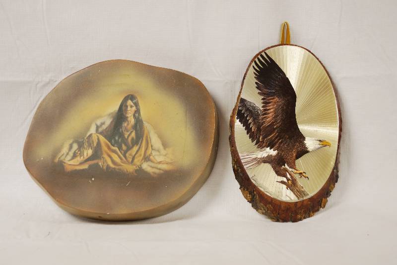 lot 2120 image: Lot of Wall Decor - Native American and Bald Eagle - Beautiful