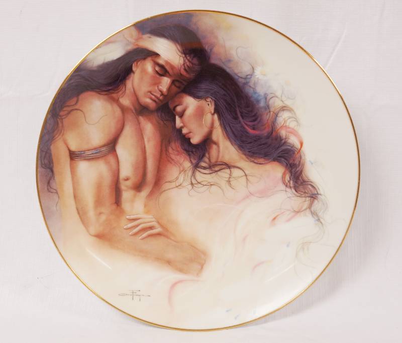 lot 2133 image: Hadley House Decorative Plate - The Lovers - See Photos for Details